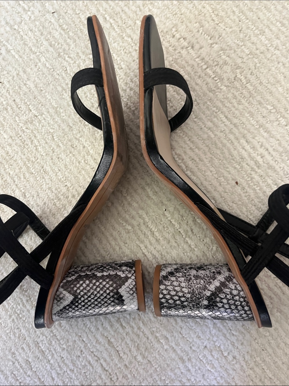 Dolce Vita Black Strappy Square-Toe Heels - Picture 8 of 9